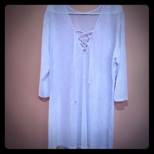 White swimsuit coverup